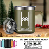 Personalized Irish Veteran/Soldier Rank Laser Handle Cup Printed 22NOV-DT11