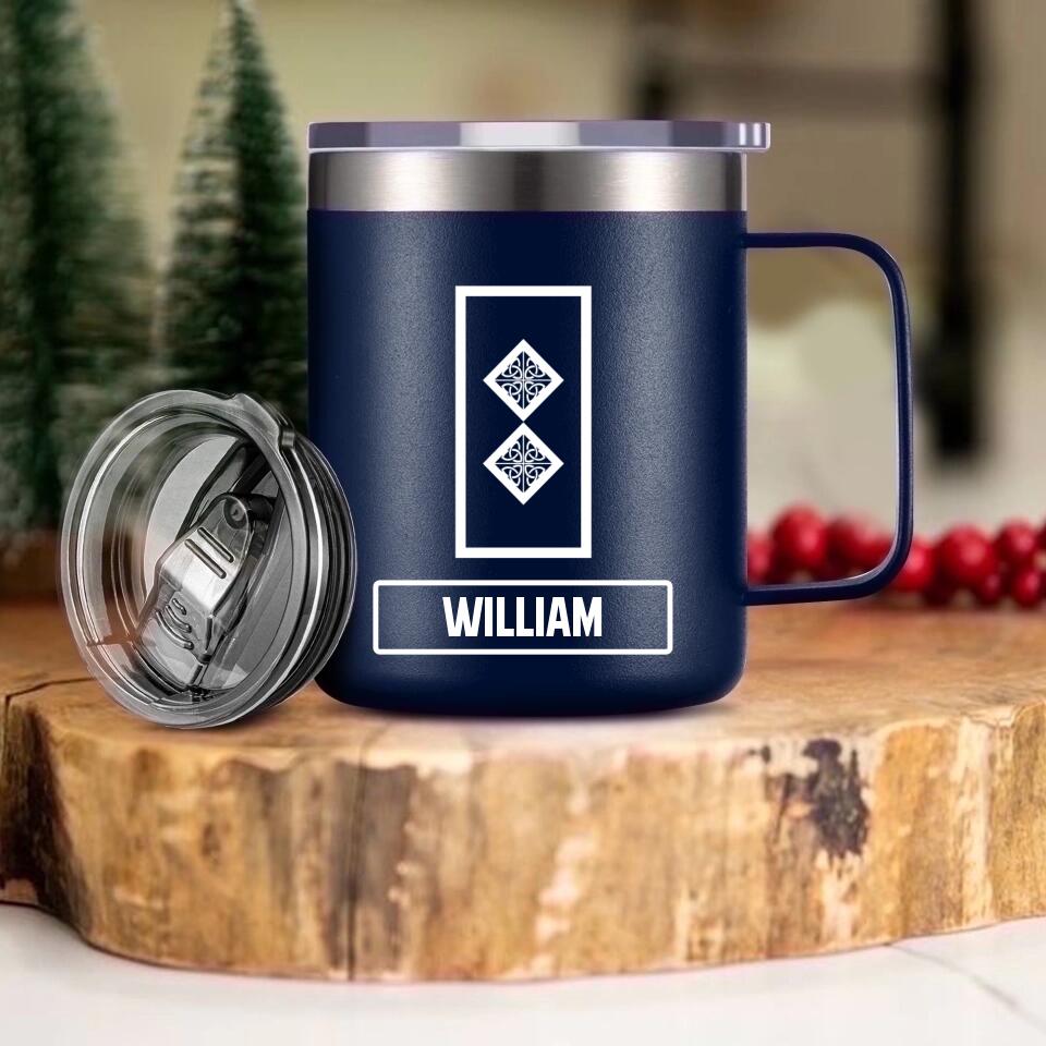 Personalized Irish Veteran/Soldier Rank Laser Handle Cup Printed 22NOV-DT11