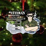 Personalized Canadian Veteran Nutrition Facts Christmas Acrylic/Plastic Ornament Printed 22NOV-DT11