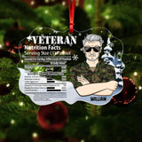 Personalized Swiss Veteran Nutrition Facts Christmas Acrylic/Plastic Ornament Printed 22NOV-DT11