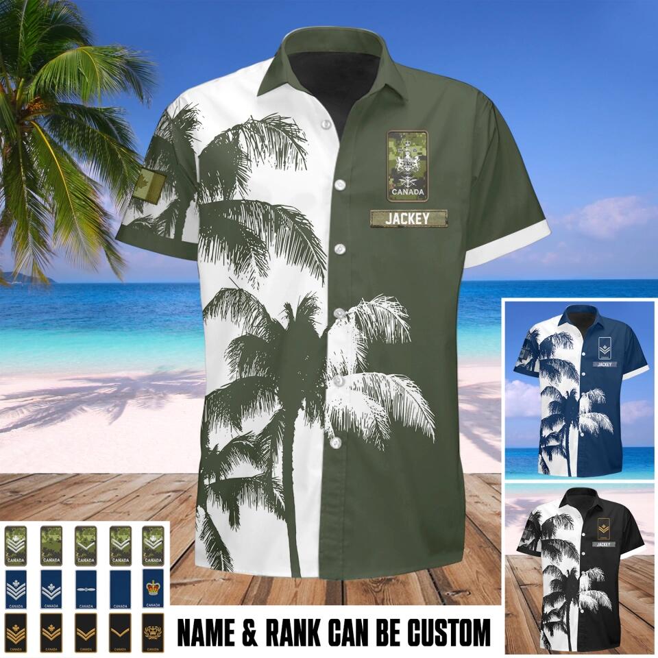 Personalized Canadian Solider/ Veteran Rank Hawaii Shirts QTHQ1211