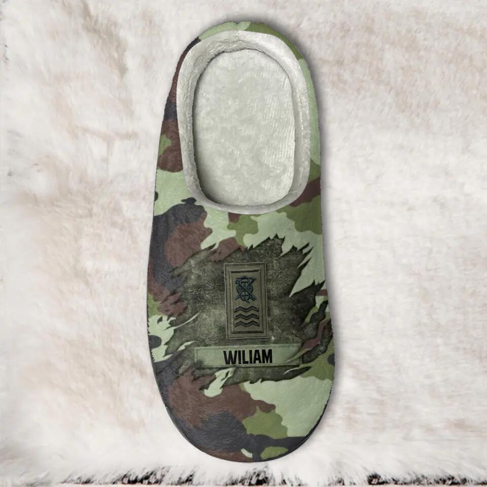 PERSONALIZED IRISH VETERAN/SOLDIER RANK PRINTED FLEECE SLIPPER 22NOV-DT12