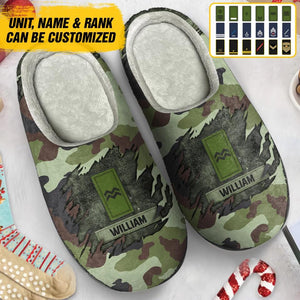 PERSONALIZED IRISH VETERAN/SOLDIER RANK PRINTED FLEECE SLIPPER 22NOV-DT12