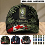 Personalized Canadian Veteran/ Solider Flag Rank Peaked Cap 3D Printed 22NOV-HQ14