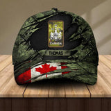 Personalized Canadian Veteran/ Solider Flag Rank Peaked Cap 3D Printed 22NOV-HQ14