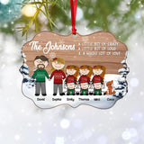 Personalized Family A Little Bit Of Crazy Loud And Love Kid And Pet Christmas Wood Ornament Printed QTDT1411