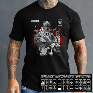 Personalized Canadian Solider/ Veteran Rank Flag Tshirt Printed 22NOV-DT14