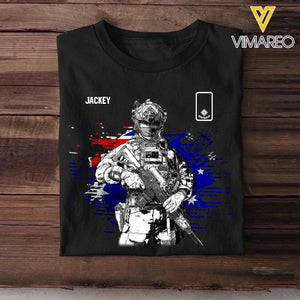 Personalized Australian Solider/ Veteran Rank Flag Tshirt Printed 22NOV-DT14