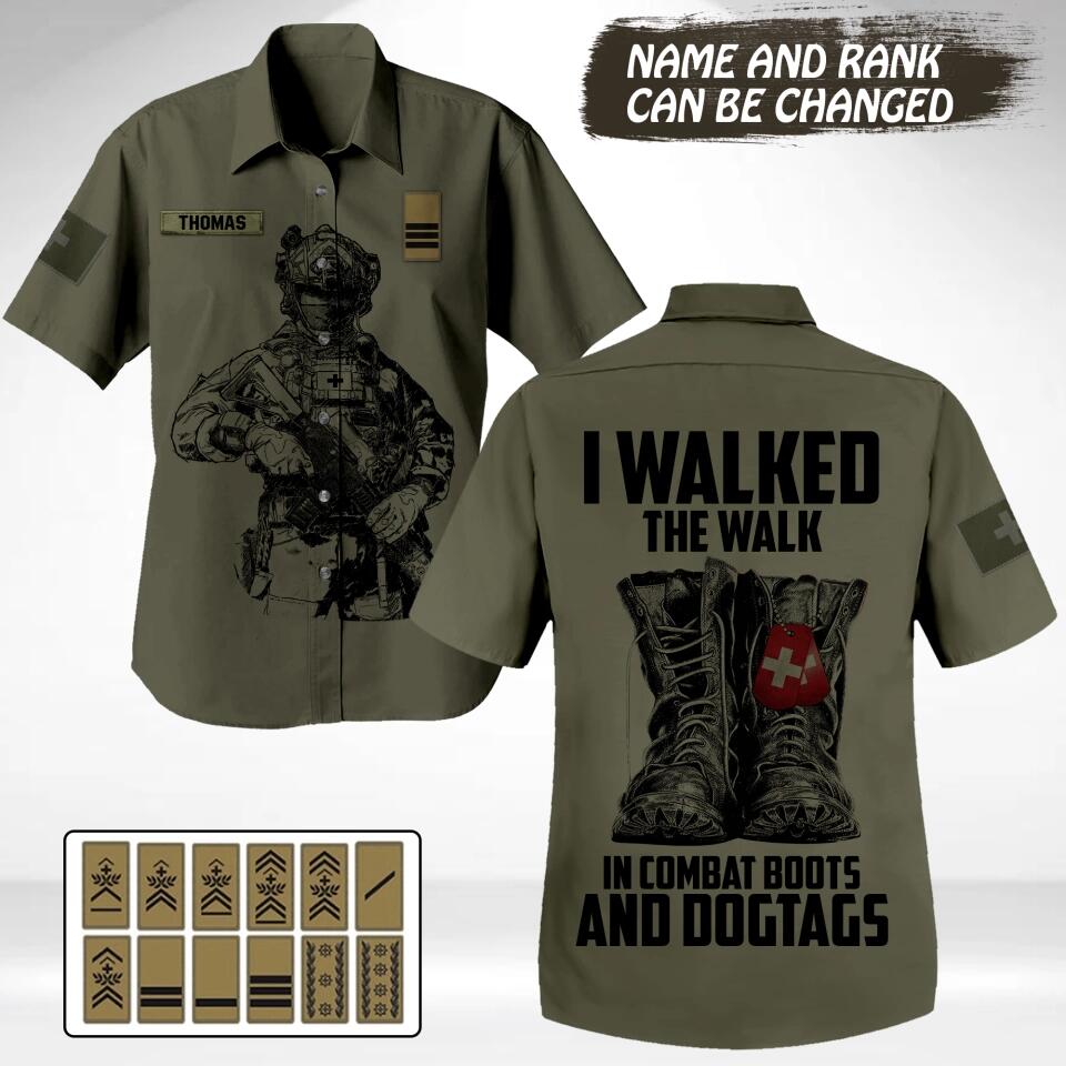 Personalized Swiss Veteran/Soldier Hawaii Shirt Printed 22NOV-HY14