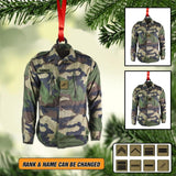 Personalized France Solider/ Veteran Uniform Camo Rank Wood Ornament Printed 22NOV-HY15