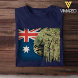 Personalized Australian Solider/ Veteran Rank Uniform Flag Tshirt Printed 22NOV-HQ14