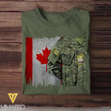 Personalized Canadian Solider/ Veteran Rank Uniform Flag Tshirt Printed 22NOV-HQ14