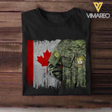 Personalized Canadian Solider/ Veteran Rank Uniform Flag Tshirt Printed 22NOV-HQ14