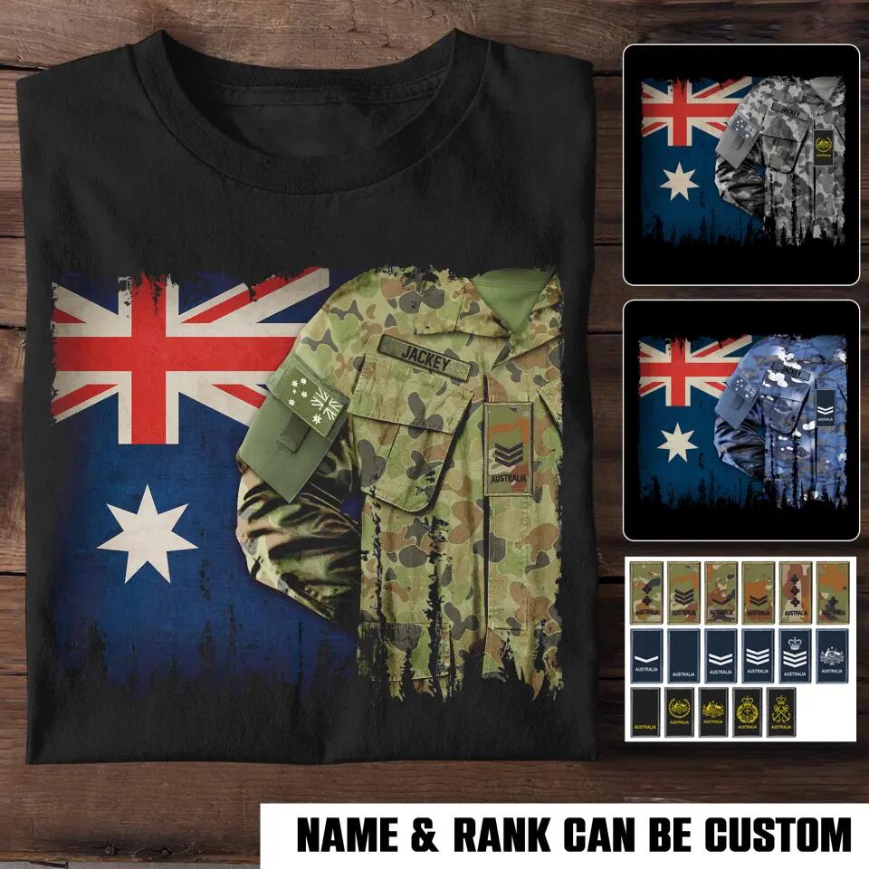 Personalized Canadian Solider/ Veteran Rank Uniform Flag Tshirt Printed 22NOV-HQ14