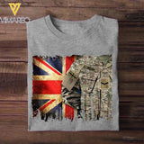 Personalized UK Solider/ Veteran Rank Uniform Flag Tshirt Printed 22NOV-HQ14