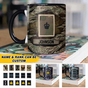 Personalized British Solider/ Veteran Rank Camo Ceramics Mug 22NOV-HQ16