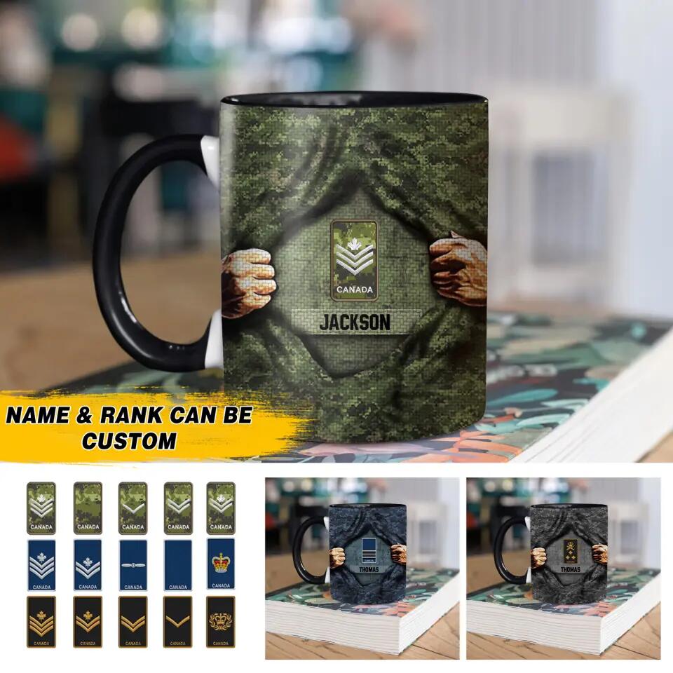 Personalized Canadian Solider/ Veteran Rank Camo Ceramics Mug 22NOV-HY16