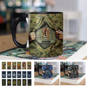 Personalized Australian Solider/ Veteran Rank Camo Ceramics Mug 22NOV-HY16