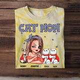 Personalized Cat Mom I Love Cat  Printed Tie Dye Tshirts 22NOV-DT16