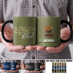 Personalized Army Dad Australian Solider/ Veteran Rank Camo Ceramics Mug QTDT1711