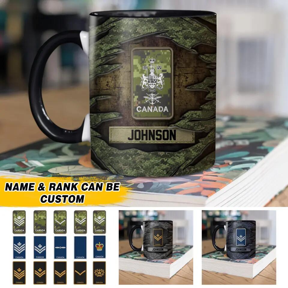 Personalized Canadian Solider/ Veteran Rank Camo Ceramics Mug 22NOV-HQ17