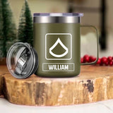 Personalized US Veteran/Soldier Rank Laser Handle Cup Printed 22NOV-HY17