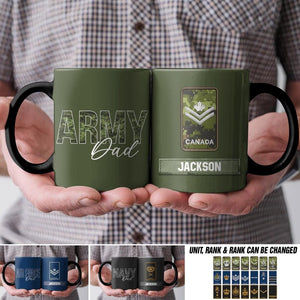 Personalized Army Dad Canadian Solider/ Veteran Rank Camo Ceramics Mug QTDT1711