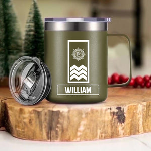 Personalized Italian Veteran/Soldier Rank Laser Handle Cup Printed 22NOV-HY17