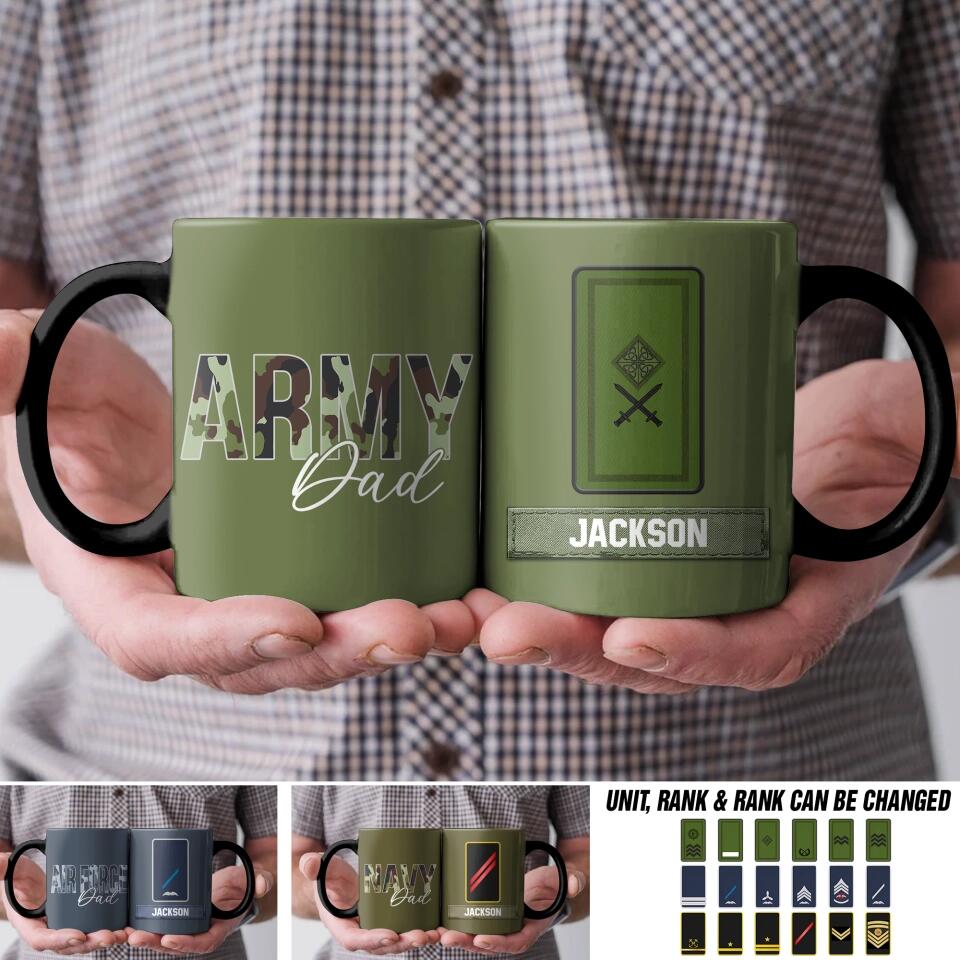 Personalized Army Dad Ireland Solider/ Veteran Rank Camo Ceramics Mug QTDT1711