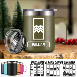Personalized Italian Veteran/Soldier Rank Laser Handle Cup Printed 22NOV-HY17