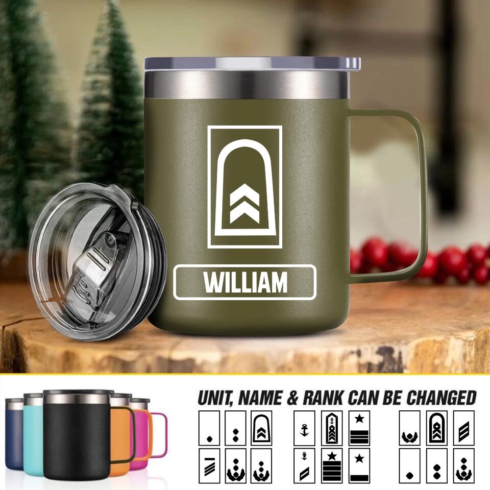 Personalized German Veteran/Soldier Rank Laser Handle Cup Printed 22NOV-HY17