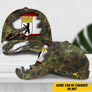 Personalized Berlin Veteran/ Solider Camo Flag Peaked Cap 3D Printed QTDT1711