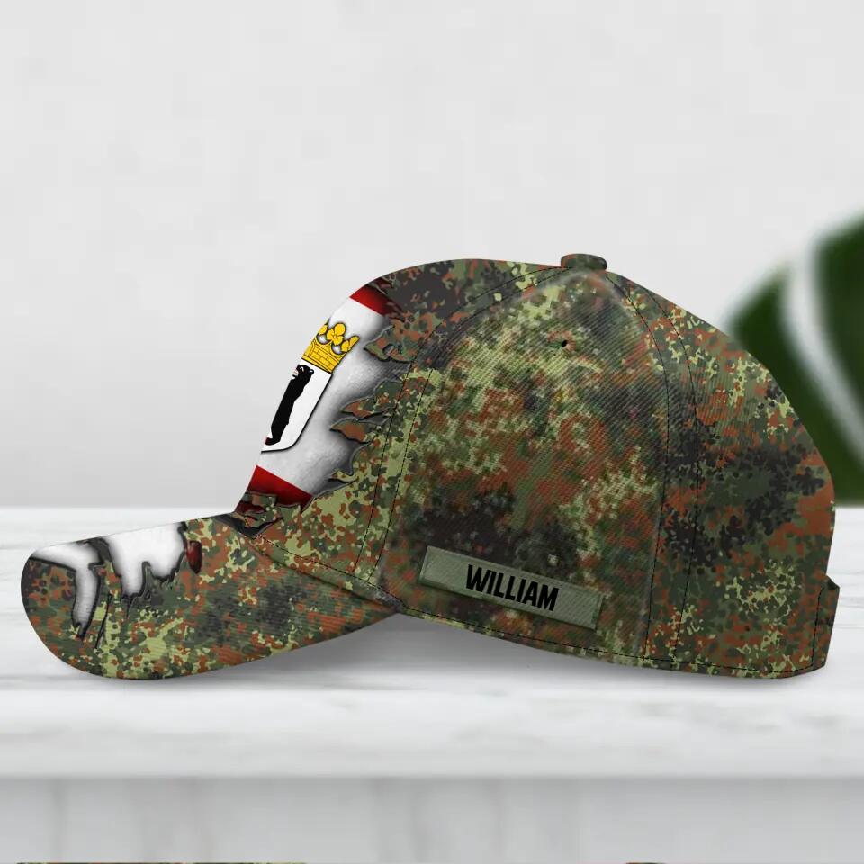 Personalized Berlin Veteran/ Solider Camo Flag Peaked Cap 3D Printed QTDT1711