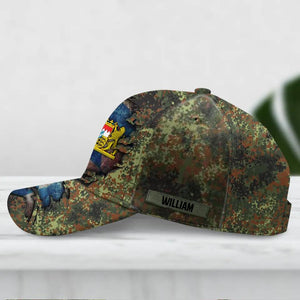 Personalized Bavarian Veteran/ Solider Camo Flag Peaked Cap 3D Printed QTDT1711