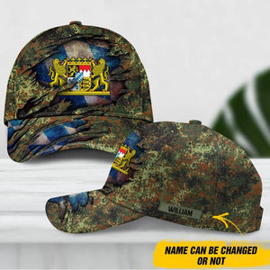 Personalized Bavarian Veteran/ Solider Camo Flag Peaked Cap 3D Printed QTDT1711