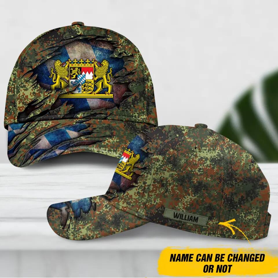 Personalized Bavarian Veteran/ Solider Camo Flag Peaked Cap 3D Printed QTDT1711