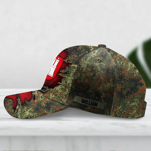 Personalized Hamburg Veteran/ Solider Camo Flag Peaked Cap 3D Printed QTDT1711