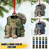 Personalized Canadian Veteran/ Solider Camo Rank Ornament Printed QTHQ1711