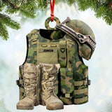 Personalized Norwegian Veteran/ Solider Camo Rank Ornament Printed QTHQ1711