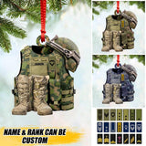 Personalized Norwegian Veteran/ Solider Camo Rank Ornament Printed QTHQ1711