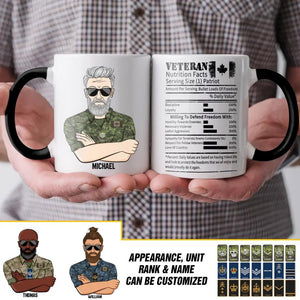 Personalized Canadian Veteran Nutrition Facts Printed Accent Mug 22NOV-DT17