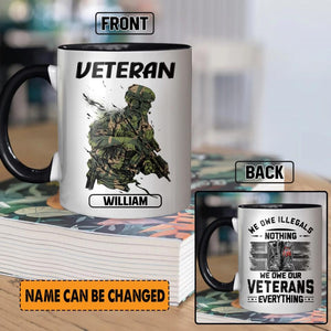 Personalized Norwegian Veteran We Owe Illegals Nothing We Owe Our Veterans Everything Printed Accent Mug 22NOV-HY18