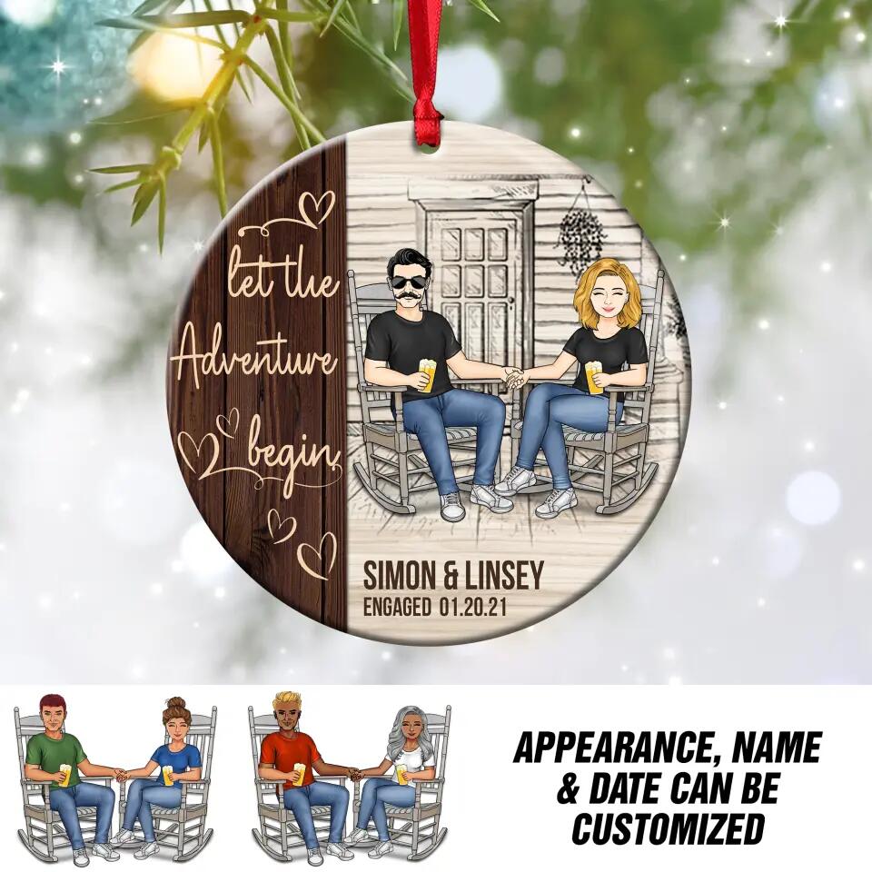 Personalized Let The Adveture Begin Couple Gifts Wood Ornament Printed QTDT1811