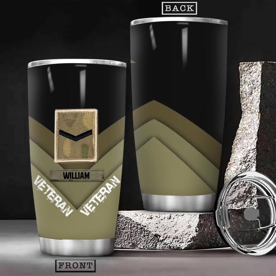 Personalized British Veteran/Soldier Tumbler Printed QTHY1811