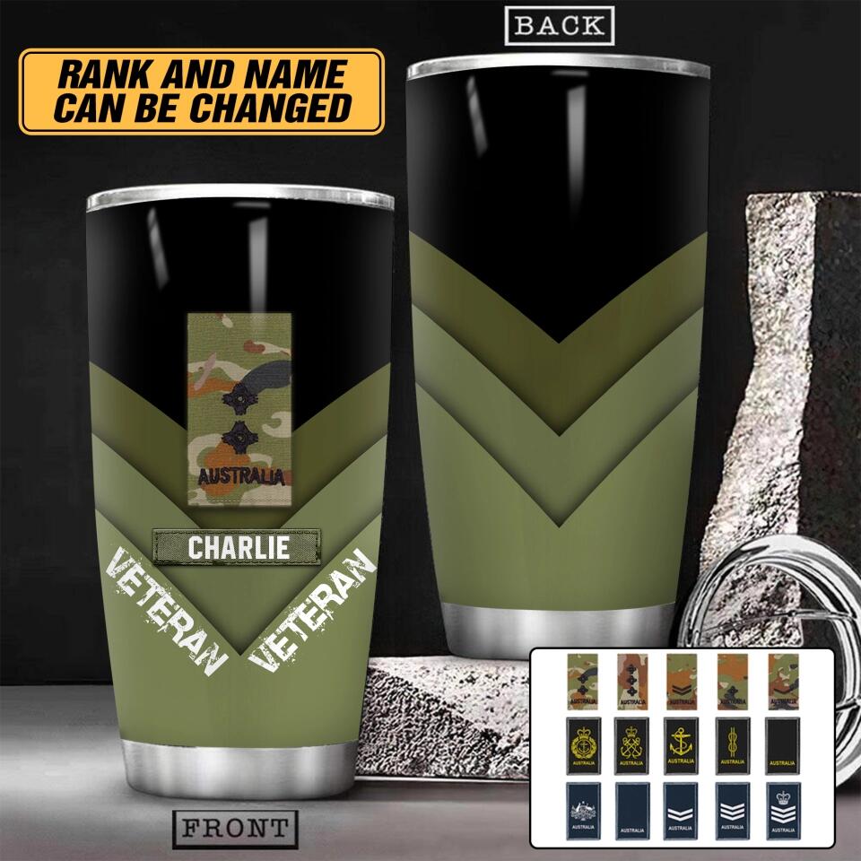 Personalized Australian Veteran/SoldierTumbler Printed QTHY1811