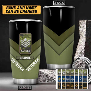 Personalized Canadian Veteran/SoldierTumbler Printed QTHY1811