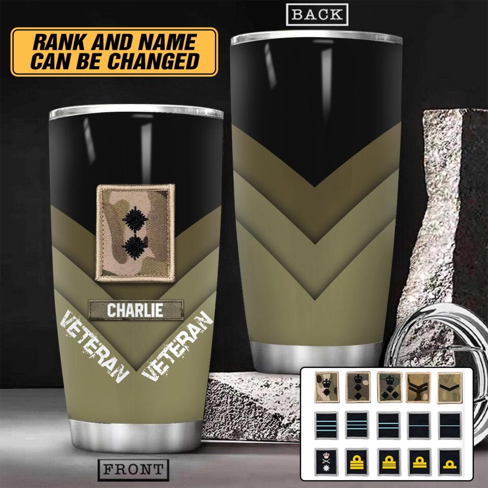 Personalized British Veteran/SoldierTumbler Printed QTHY1811
