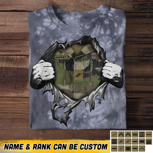 Personalized France Solider/ Veteran Rank Camo Printed Tie Dye Tshirts 22NOV-HQ18