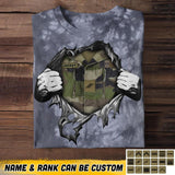 Personalized France Solider/ Veteran Rank Camo Printed Tie Dye Tshirts 22NOV-HQ18