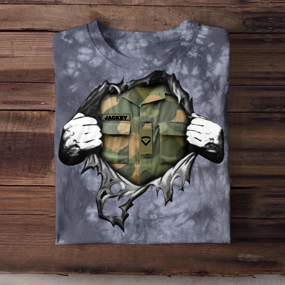 Personalized Norwegian Solider/ Veteran Rank Camo Printed Tie Dye Tshirts 22NOV-HQ18